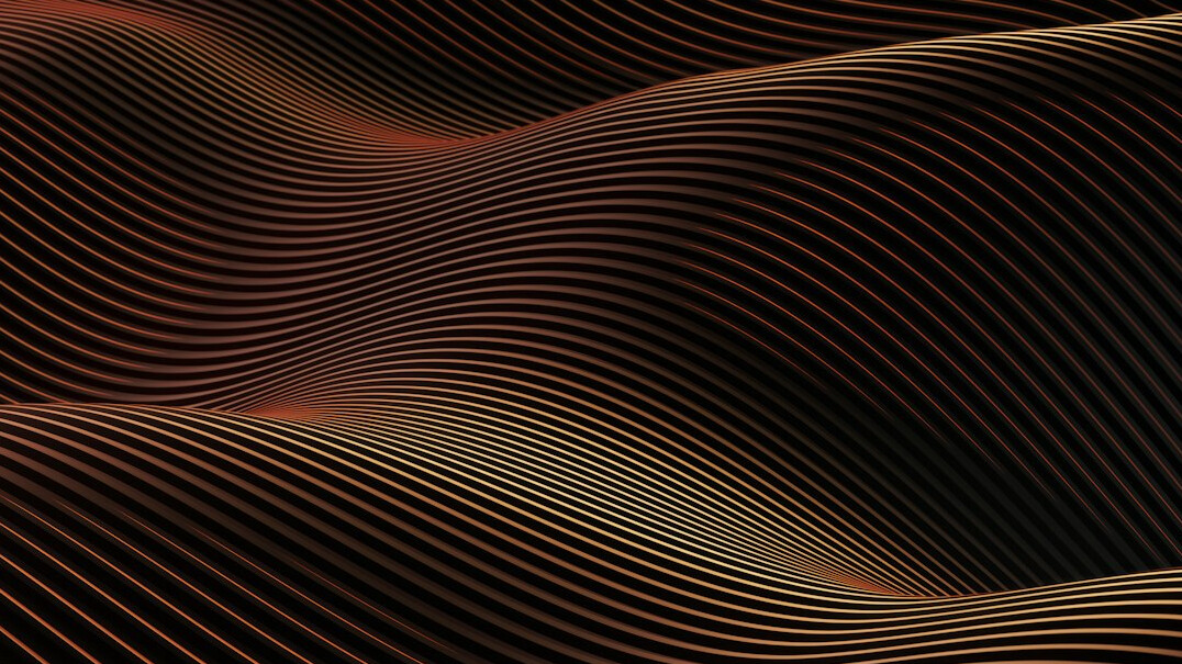 Abstract waveform pattern design in warm color palette